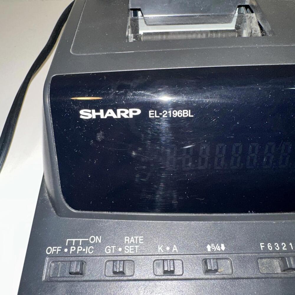 Sharp EL-2196BL Printing Calculator Desktop Adding Machine 12 Digit 2 Color - Picture 2 of 6
